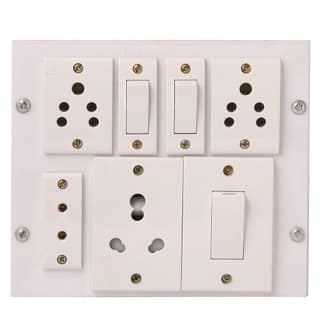 INDRICO Power Strip Extension Multi Outlet Board Fitted with 3 Anchor Sockets,One 2 Pin Socket, and 1 Big 15 Amp Plug