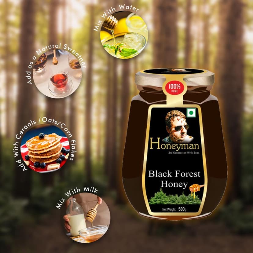 Honeyman Black Forest Honey | Pure & Natural | Energy Booster (500) view 3