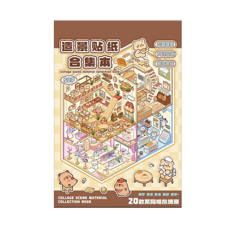 3D Landscape Sticker Book (Multicolor, 30 PET Sheets) | Creative DIY Collage & Scene Building | Craft & Stationery view 8