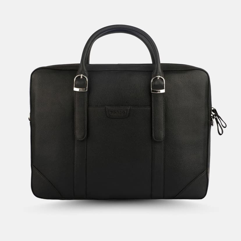 Dominator Leather Laptop Bag Black 15.6 Inch view 2