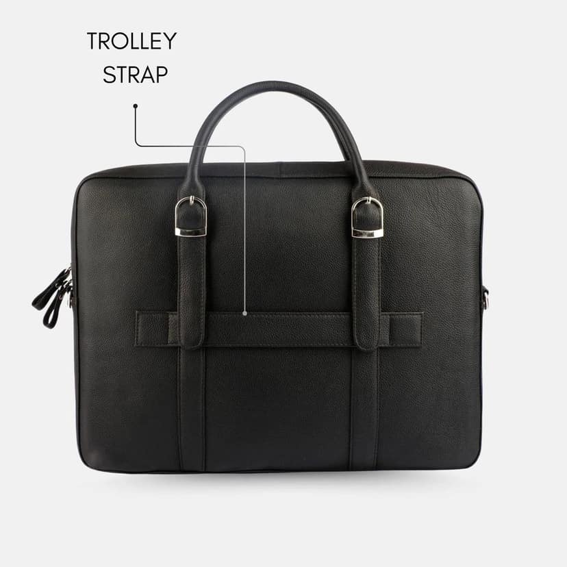 Dominator Leather Laptop Bag Black 15.6 Inch view 3