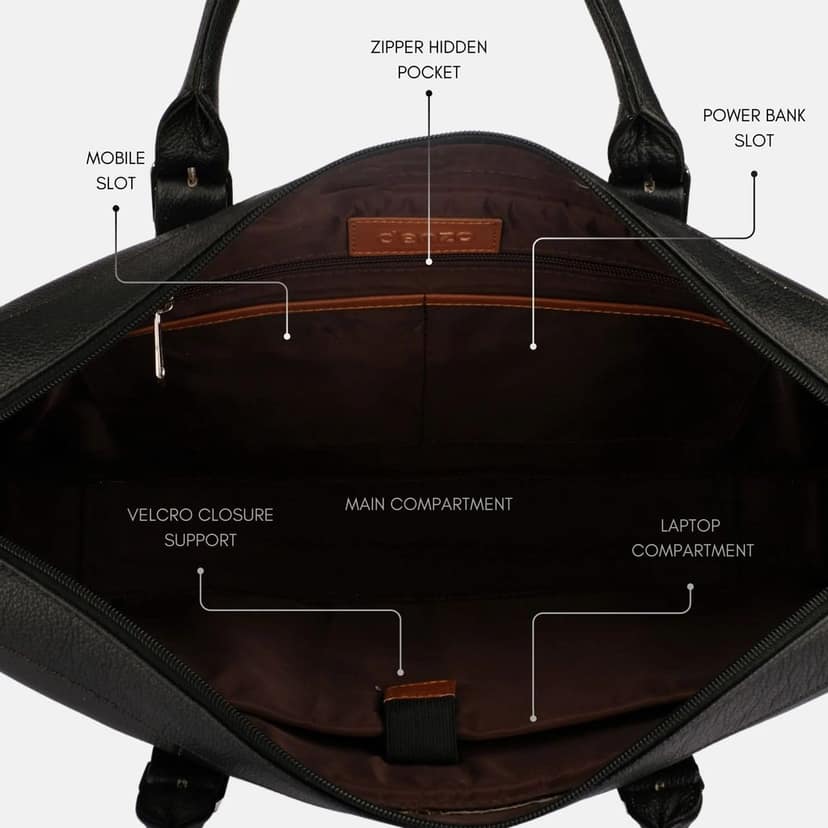 Dominator Leather Laptop Bag Black 15.6 Inch view 8