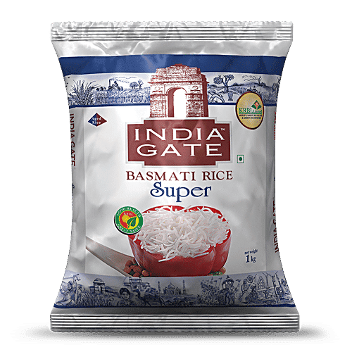 India Gate Basmati Rice/Basmati Akki - Super, 1kg Pouch