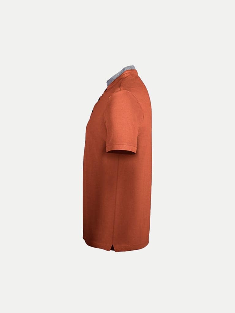 Men Rust Cotton Polo collared T-shirt view 3