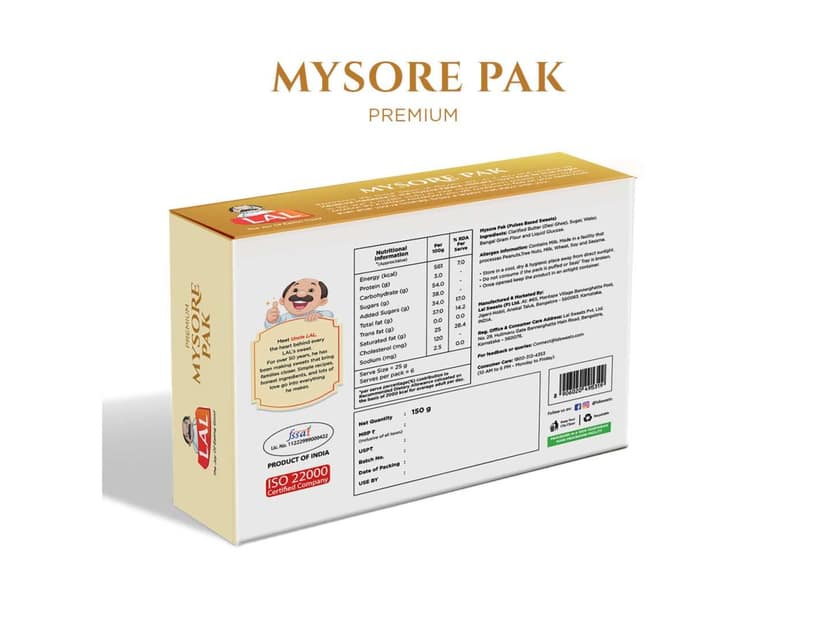 Lal Sweets Mysore Pak Premium - 200gm view 4