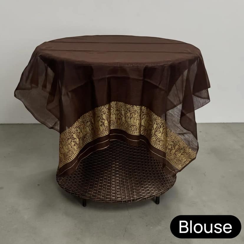 Brown Sambalpuri Baandha Ikat Handloom Cotton Saree with Blouse view 5