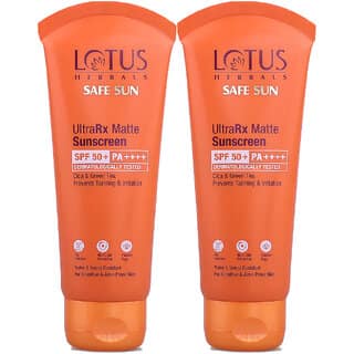 Lotus Herbals Sunscreen - Spf 50 Pa++++ Safe Sun Ultrarx Sunscreen Spf-50,Ss2 50G ( Pack Of 2 )