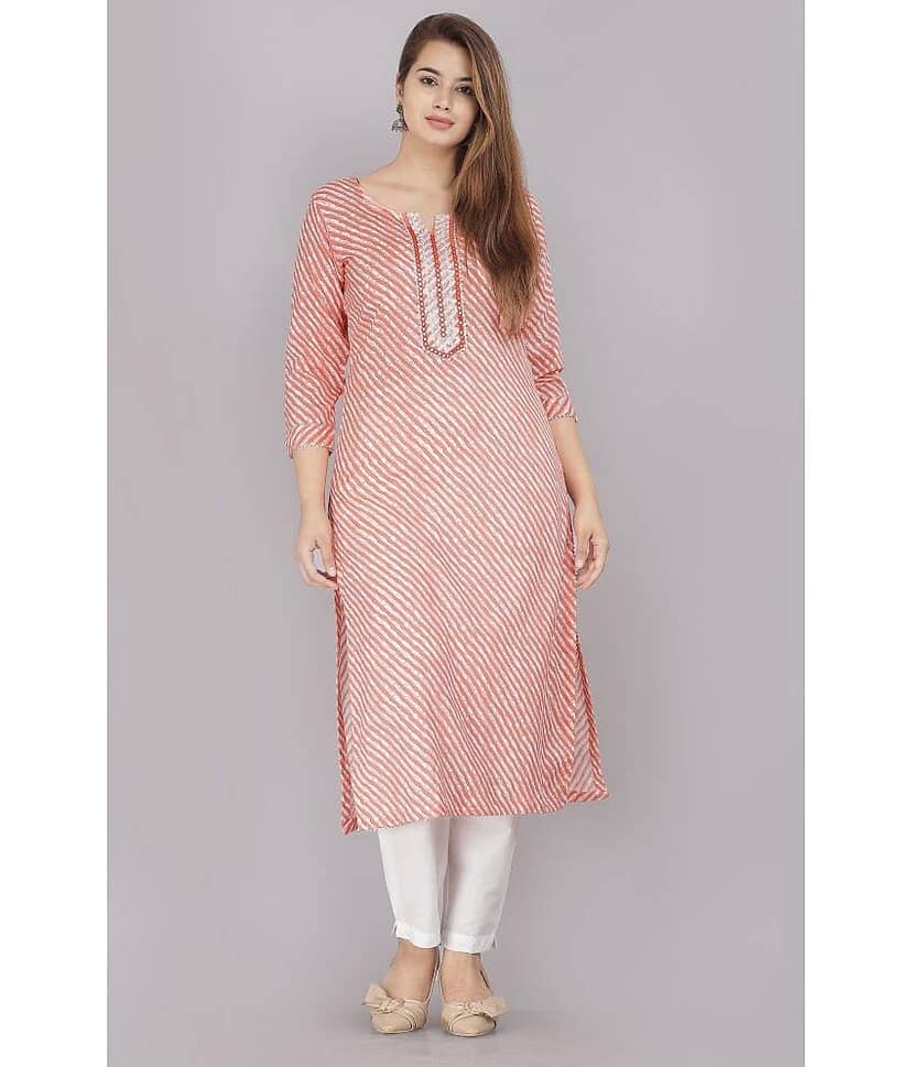 JC4U - Light Blue Cotton Women's Straight Kurti ( Pack of 1 )