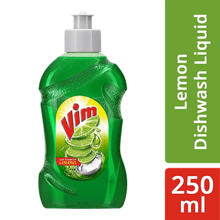 Vim Dishwash Liquid - With Power Of Lemons, 250 Ml Bottle