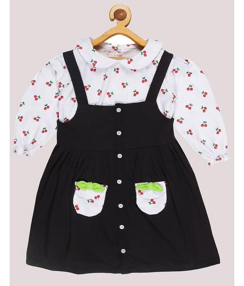Babeezworld Cotton Dungarees For Girls ( Pack of 1 , Red )