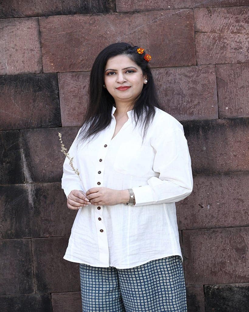 Handwoven White Cotton Shirt view 6