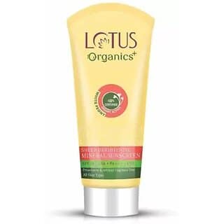 Lotus Organics+ Sunscreen - Spf 50 Pa+++ Sheer Brightening Mineral Face Sunscreen Cream Spf 50 100G (100 G)