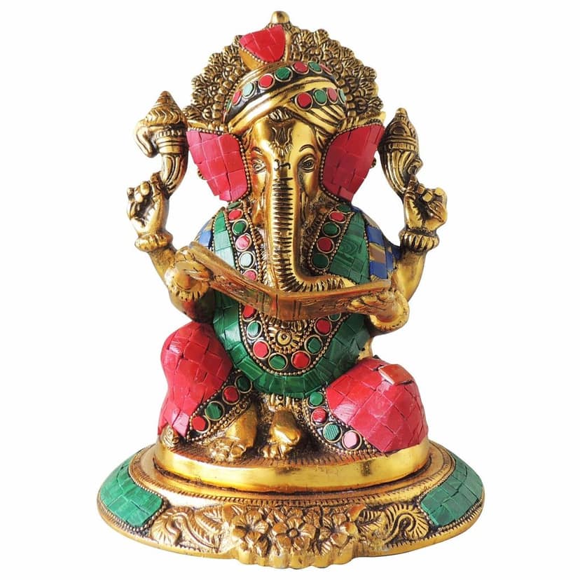 Aluminium Showpiece Ganesh Statue (ASMAS406 G) view 2