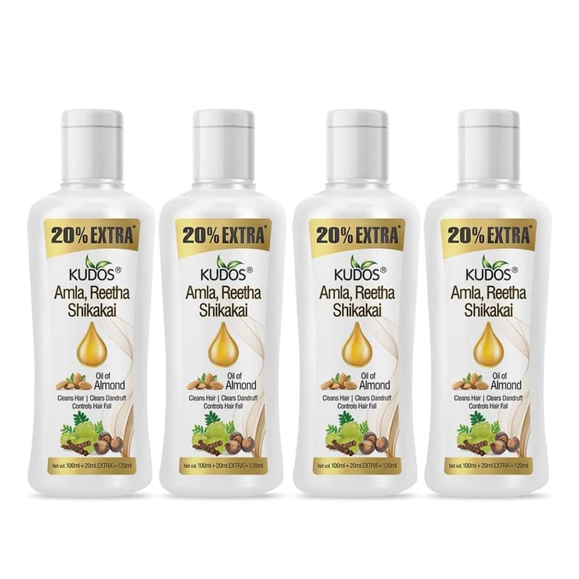 Kudos Amla, Reetha, Shikakai Shampoo (100ml X 4)