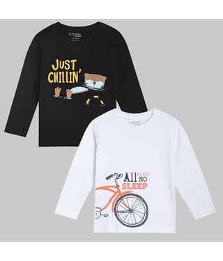 ETCHED DESIGN Pack of 1 Boys Cotton T-Shirt ( Multicolor )