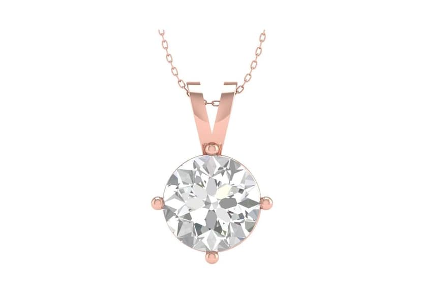 Classic Round Solitaire Necklace view 3