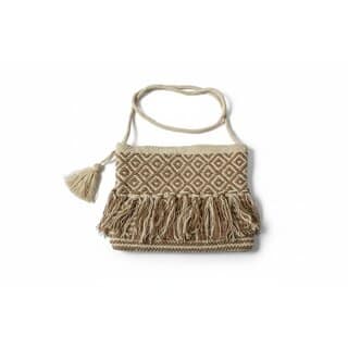 Boho Heritage Handwoven Fringe Sling Bag