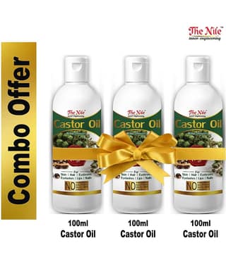 The Nile Castor Oil 100 ML X 3 300 ML Hair Growth Oil 300 mL Pack of 3
