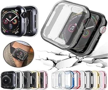 Shocked Proof Flexible Silicone TPU Watch Case Cover with Screen Protector Temper Compatible with Apple Watch 44mm (Series 6 | SE | Series 5 | Series 4) view 5