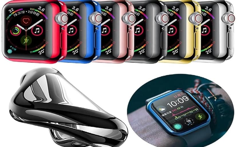 Shocked Proof Flexible Silicone TPU Watch Case Cover with Screen Protector Temper Compatible with Apple Watch 44mm (Series 6 | SE | Series 5 | Series 4) view 6