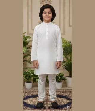 Aarika Boys Cotton White Kurta Pyjama Set ( Pack of 1 )