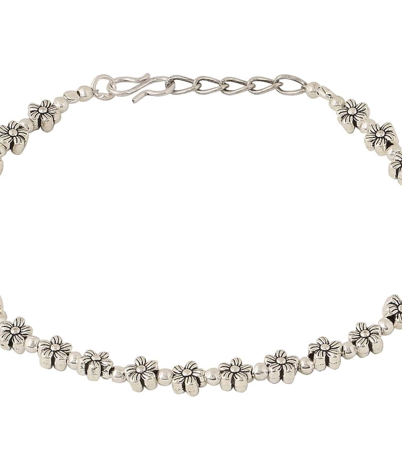 VIRAASI - Silver Anklets ( Pack of 2 ) view 2