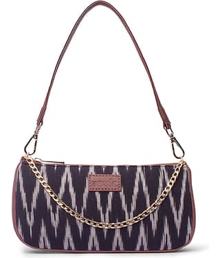 Zouk Shoulder Bag Jute Set of 1 ( Black )