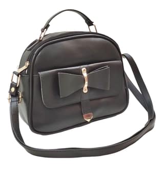 Magnifique Women's Hand/Sling/Side Bag/purse Polyurethane Western (Black)