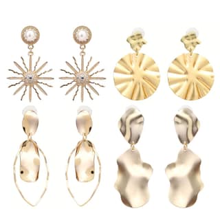 EKAM EK delicatly designed stunning combo of earrings in gold, combo of 4 pairs for women for party and casual purpose