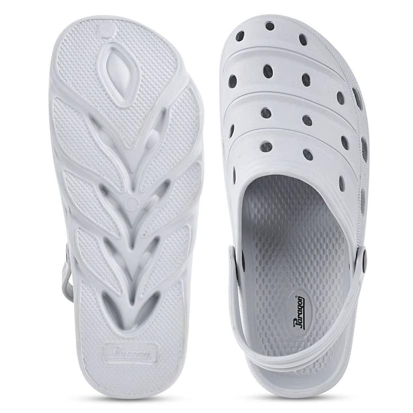 Paragon Light Grey Ultra-Comfortable Self-Design Clogs for Men view 5