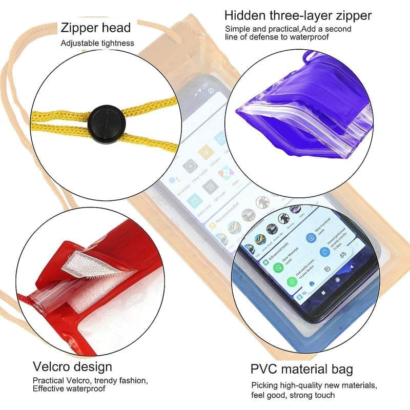 Transparent Waterproof Mobile Rain Pouch for Smartphones (Pack of 5) view 5