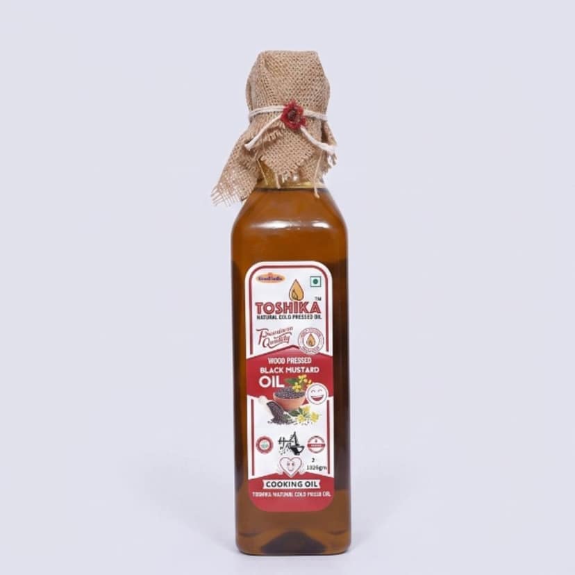 Toshika Wood Pressed Black Mustard Oil (455 ml) - 455 mL - One bottle