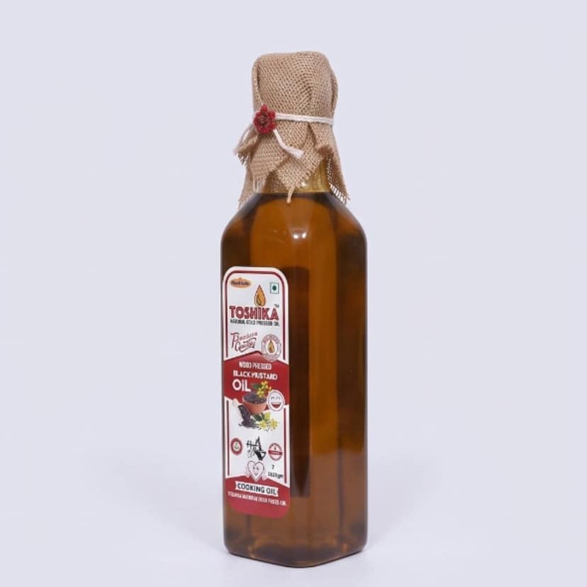 Toshika Wood Pressed Black Mustard Oil (455 ml) - 455 mL - One bottle view 2
