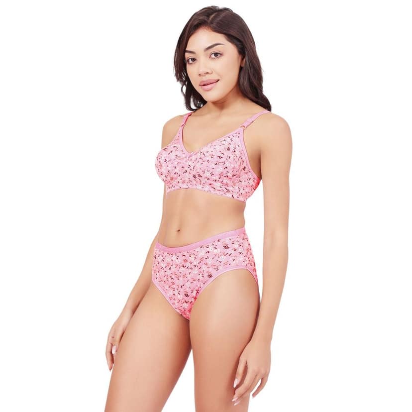 Bodycare Women's Assorted Prints Combed Cotton Bra & Panty Set 6450F view 2