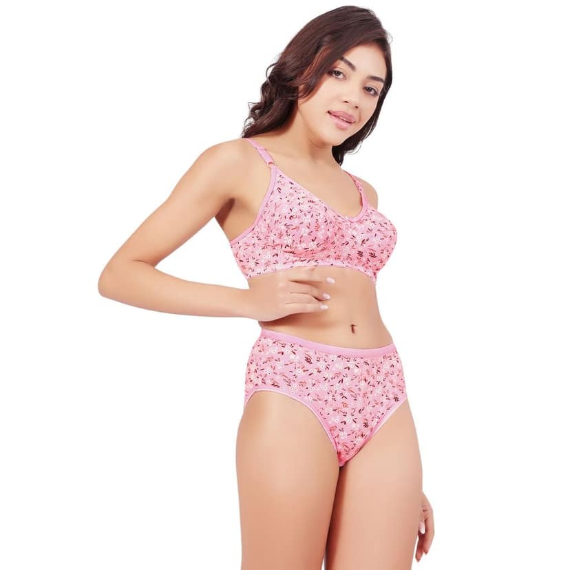 Bodycare Women's Assorted Prints Combed Cotton Bra & Panty Set 6450F view 4
