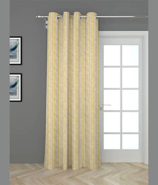Houzzcode - Brown Polyester Striped Window Curtain ( Pack of 1 )