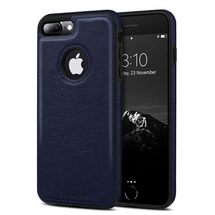 LIRAMARK PU Leather Flexible Back Cover Case Designed for iPhone 7 Plus / 8 Plus