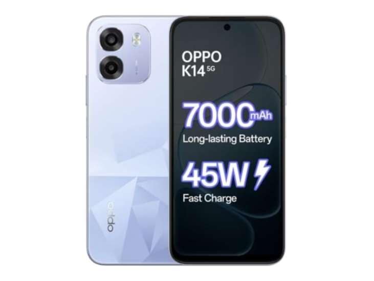 Oppo K14 5G Smartphone, 6GB RAM, 256GB Storage, Premium Design - Icy Blue