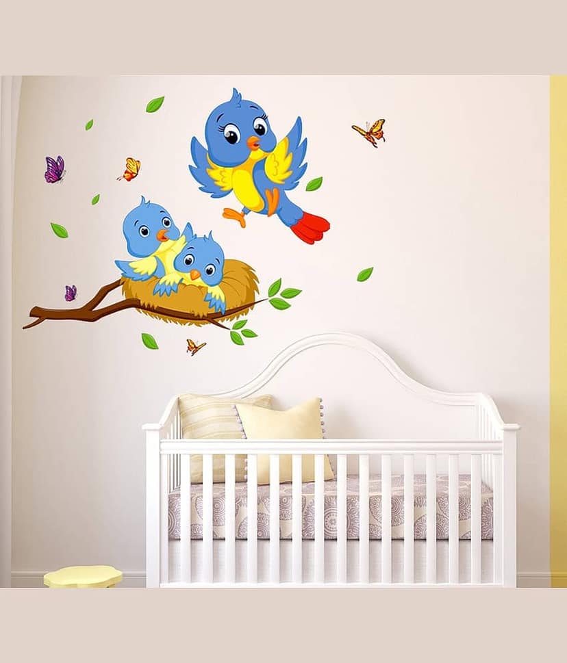 Inkfence Wall Sticker Birds ( 80 x 80 cms ) view 2