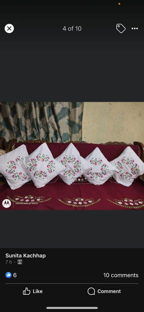 EMBROIDERY COTTON CUSHION COVER view 4