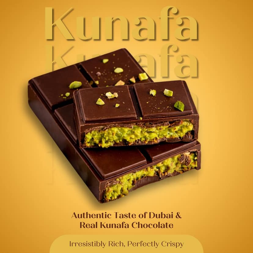 MOM Chocolate | Signature Dubai Kunafa Chocolate | Pistachio & Crispy Kunafa Filled Chocolate Bar | Premium Handmade Chocolate | 100 gm x 1 pack view 4