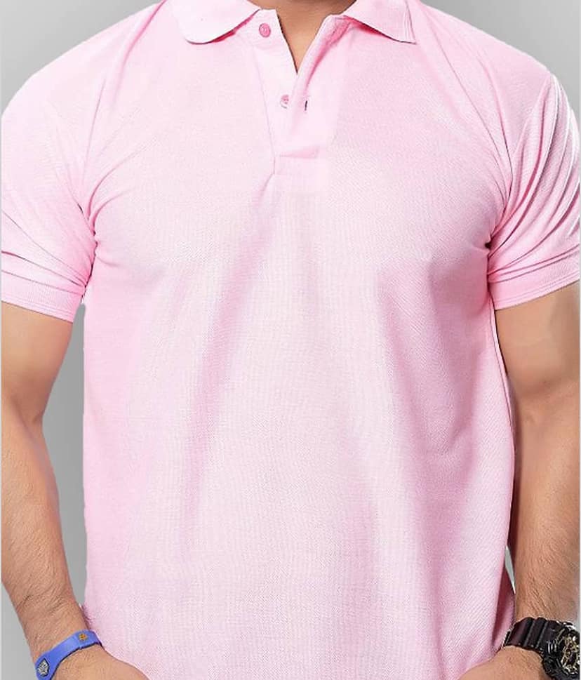 in365 Pack of 1 Cotton Blend Regular Fit Solid Half Sleeves Men's Polo T Shirt ( Turquoise ) view 2