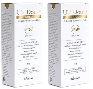 Brinton UV Doux Gold Silicone Sunscreen Gel SPF 50 pa+ + + UVA 50 g x Pack of 2