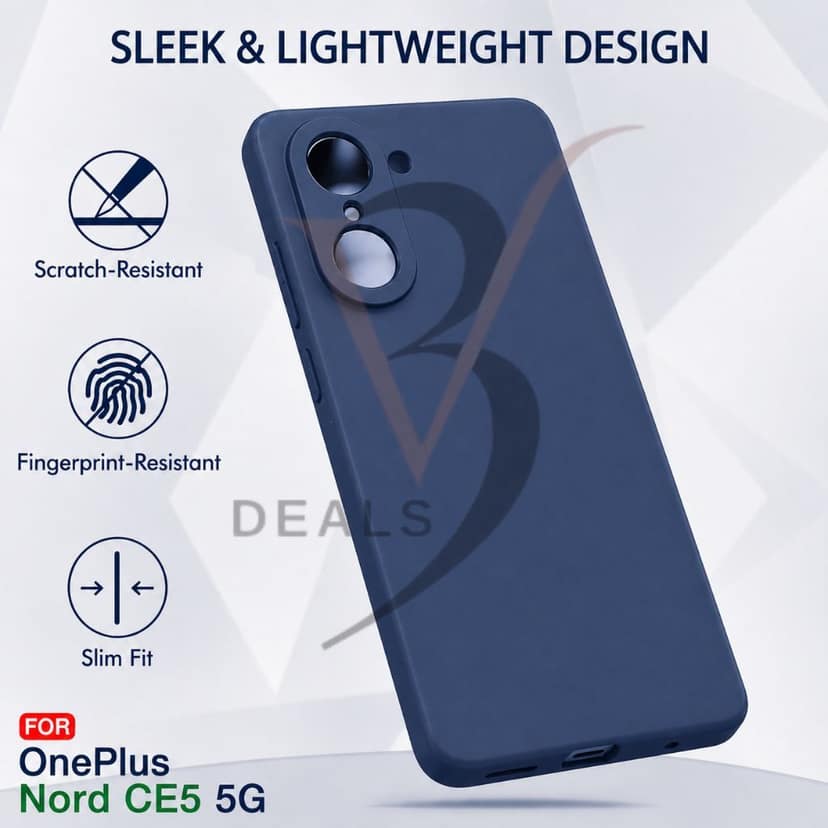 V3Deals Premium Silicon Mobile Cover Compatible for OnePlus Nord CE5 5G | Camera Bump Protection, Shockproof Soft Flexible Back Case | Matte Finish view 4