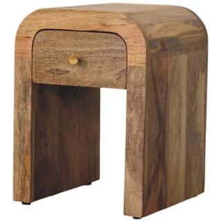Mini Darcy Oak-ish Nightstand with Curved Edges