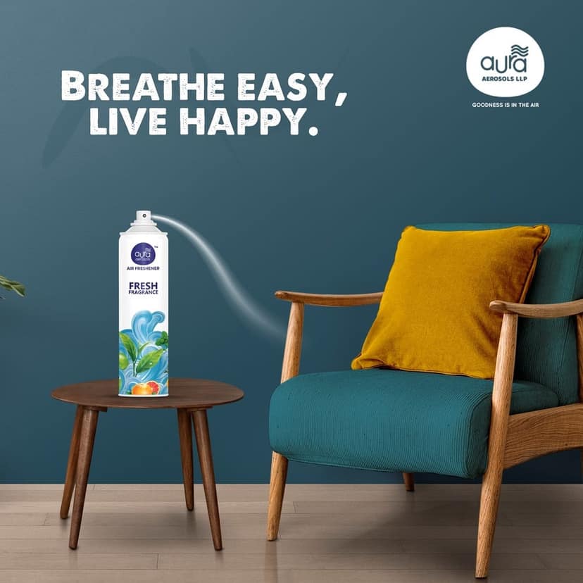 Aura Aerosols Air Freshener 300ml (Pack of 2) - Mint & Hawai view 4