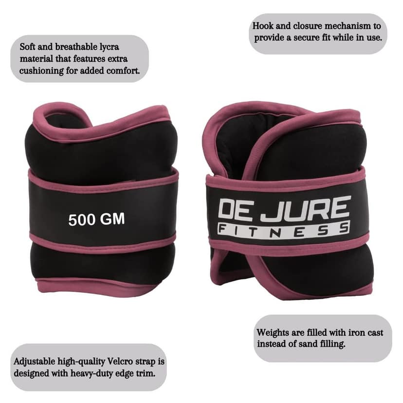 DE JURE FITNESS Ankle & Wrist Weight Set, Adjustable Strap view 2