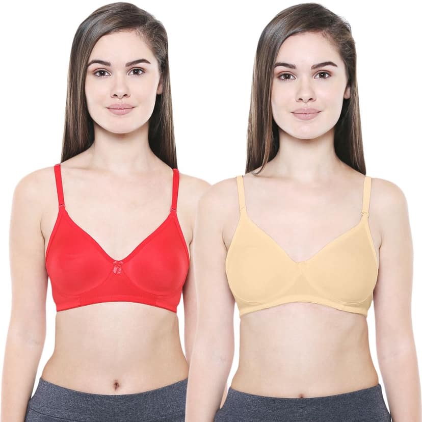 Bodycare Women Cotton Full Coverage Non Padded Regular Bra Pack - 2 E5554RES