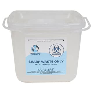 FAIRBIZPS Bio-Medical Sharps Container with Puncture Proof for Needles, Glass Waste and Metallic Implants-Capacity 1.5Liter