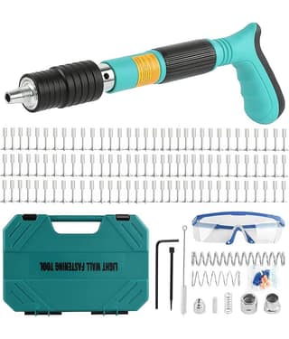 Kapalin Nail Gun Kit with 50pcs Nails Metal Polish Block Manual Nail Gun Power Tool Nail Shooting Machine 1 no.s